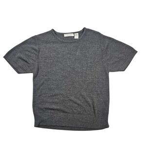 Carolyn Taylor for By Design Knit Sweater Women Large Gray Short Sleeve Pullover